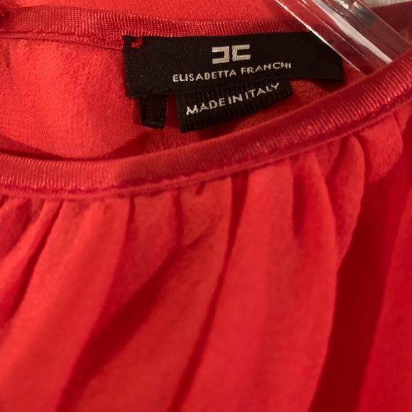 Elisabetta Franchi Red Blouse with Satin Trim - Picture 3 of 5